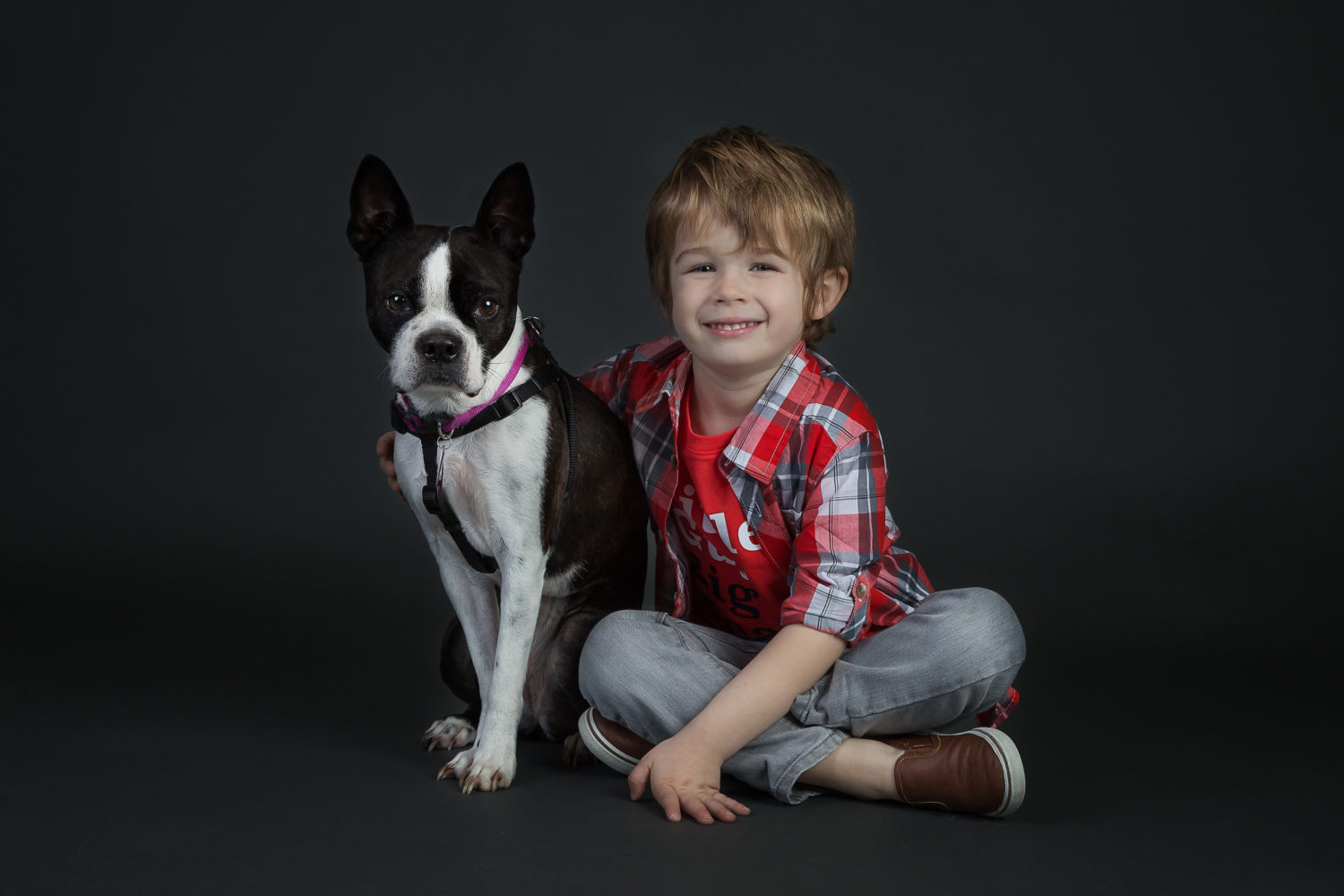 Boy & Boston Terrier